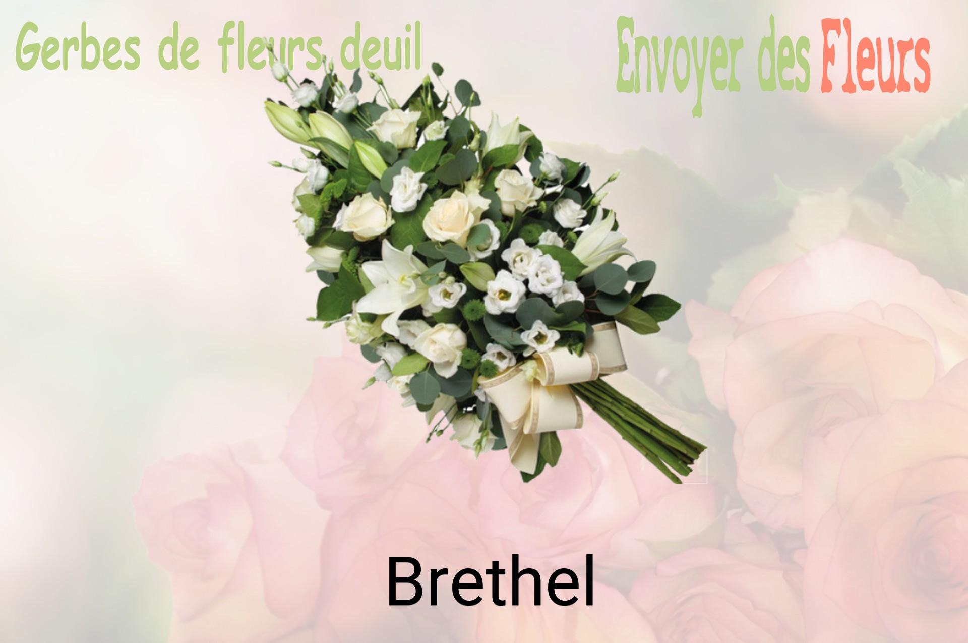 Gerbe de fleurs de deuil livrée à Brethel